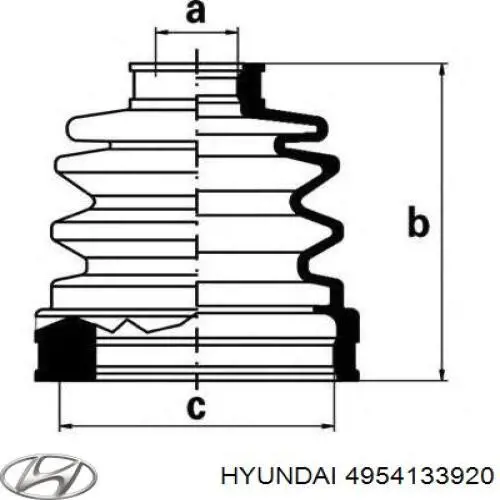 4954133920 Hyundai/Kia пильник шруса зовнішній, передній піввісі