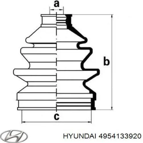 4954133920 Hyundai/Kia Пильник ШРУСа зовнішній, передній піввісі