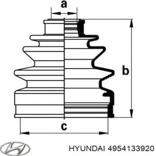 Пильник шарніра кутових швидкостей зовнішній передній Hyundai/Kia 4954133920 ціна, від 12.41 USD