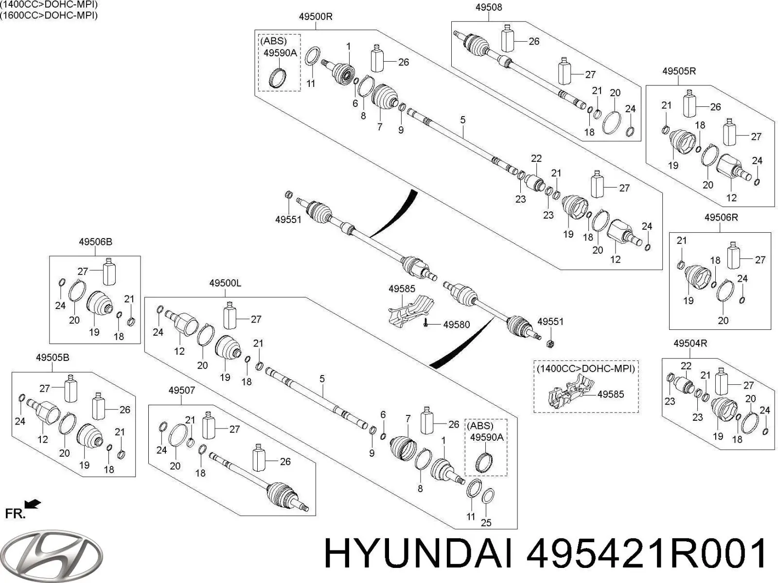 Пильник гранати внутрішній, передній півосі Hyundai/Kia 495421R001 ціна, від 7.87 USD