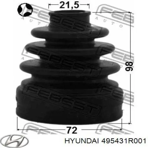 Купити 495431R001 Hyundai/Kia Пильник шарніра кутових швидкостей внутрішній передній