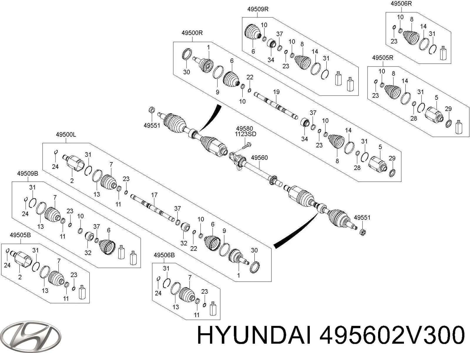  Hyundai/Kia 495602V300 ціна, від 350.36 USD