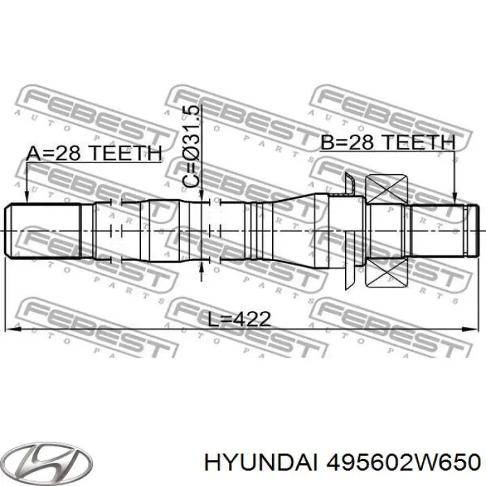 495602W650 Hyundai/Kia Промвал