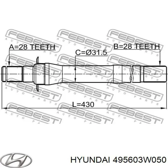 495603W050 Hyundai/Kia Промвал