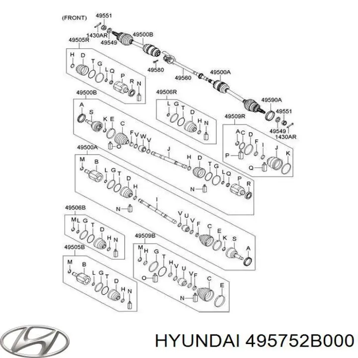 495752B000 Hyundai/Kia підвісний підшипник карданного валу