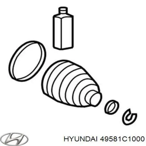 Пильник шарніра кутових швидкостей зовнішній лівий Hyundai/Kia 49581C1000 ціна, від 18.83 USD