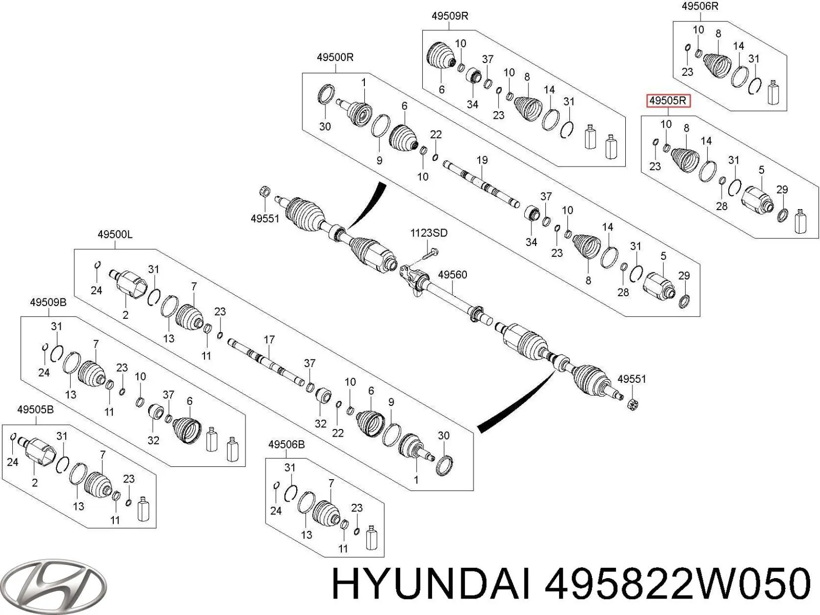Купити 495822W050FFF Hyundai/Kia ШРУС внутрішній правий