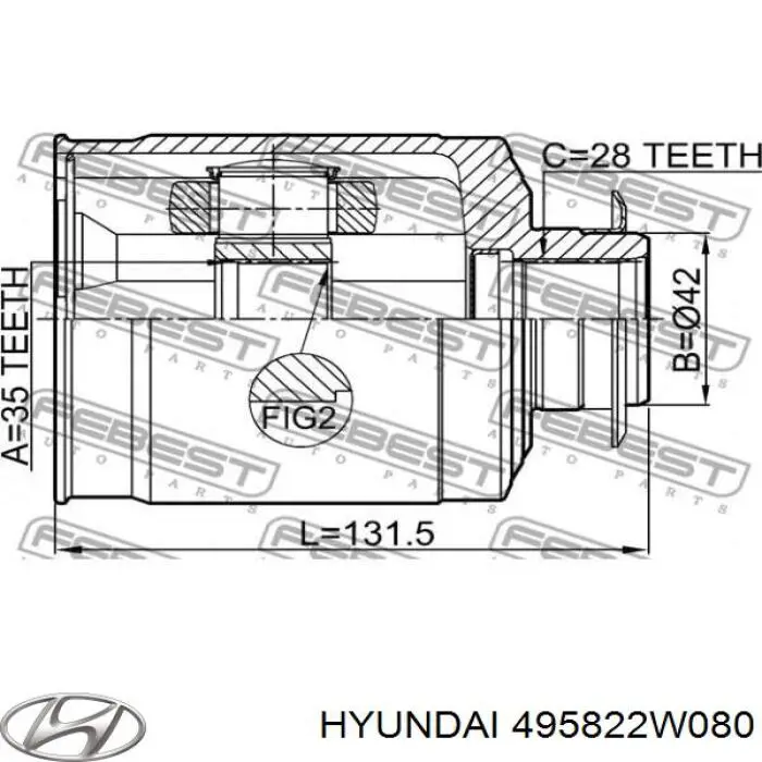 Купити 495822W080 Hyundai/Kia ШРУС внутрішній правий