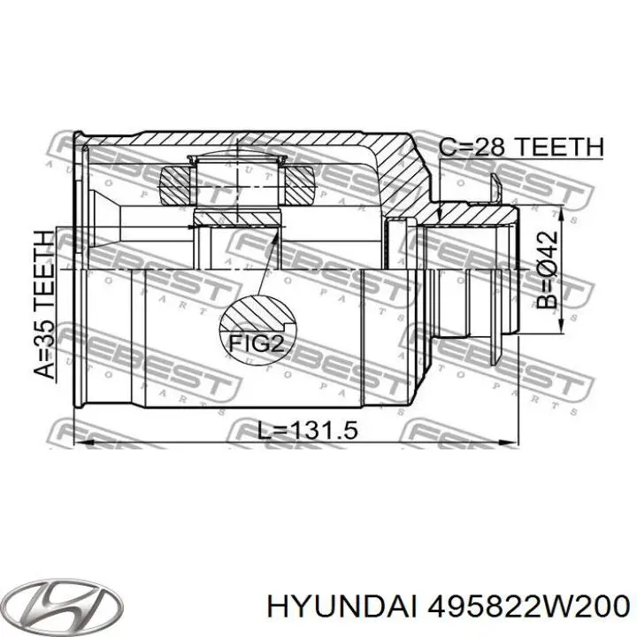 Граната внутрішня, передня, ліва Market (OEM) HK495822W200 ціна, від 79.10 USD
