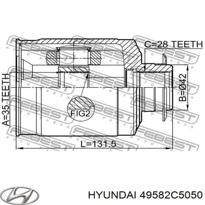 Купити 49582C5050 Hyundai/Kia ШРУС внутрішній правий