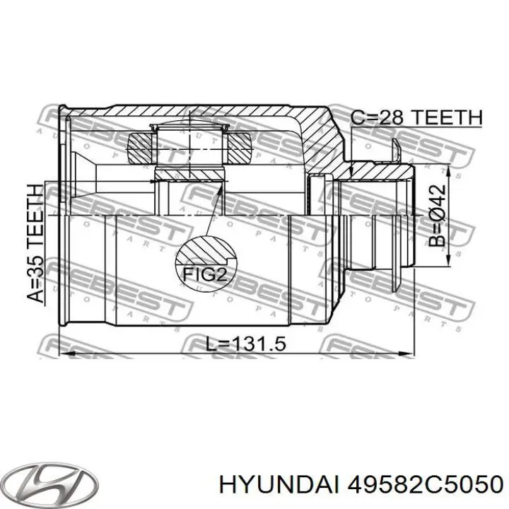 Купити 495822W050FFF Hyundai/Kia ШРУС внутрішній правий