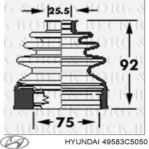 Пильник ШРКШа внутрішній, правий 49583C5050 Hyundai/Kia