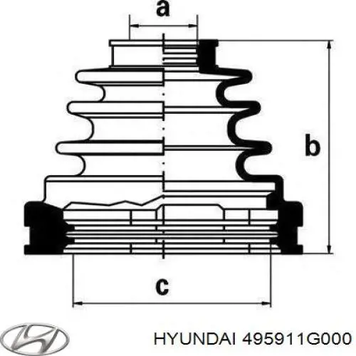 495911G000 Hyundai/Kia Шарнір різних кутових швидкостей передній правий