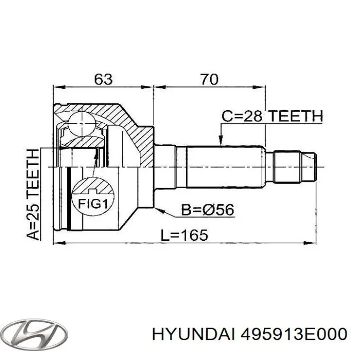 Вісь передня Hyundai/Kia 495913E000 ціна, від 172.60 USD