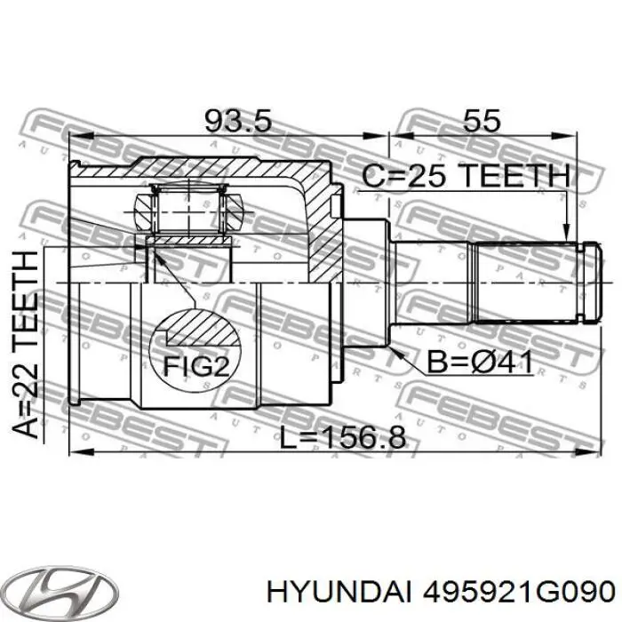 Купити 495921G090 Hyundai/Kia Граната внутрішня, передня, ліва