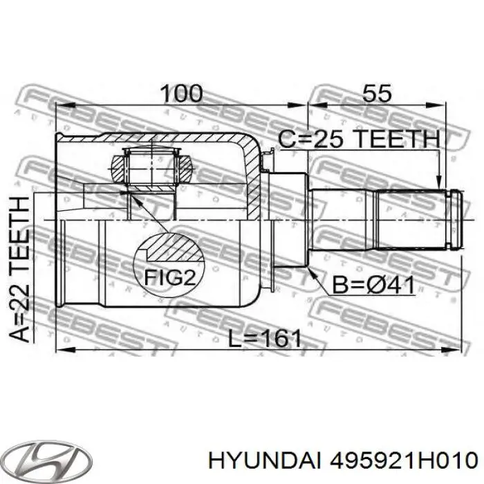 495921H010 Hyundai/Kia шрус внутрішній, передній