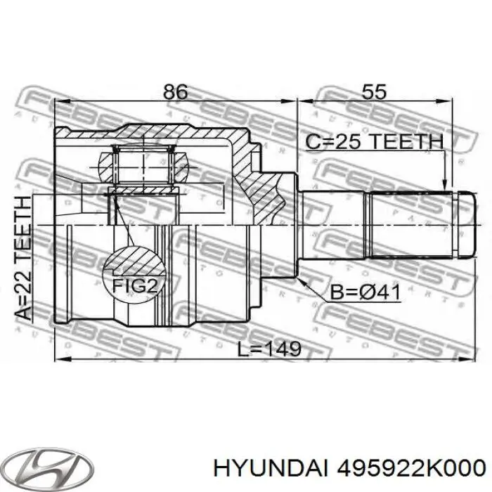 Купити 495922K000 Hyundai/Kia ШРУС внутрішній правий