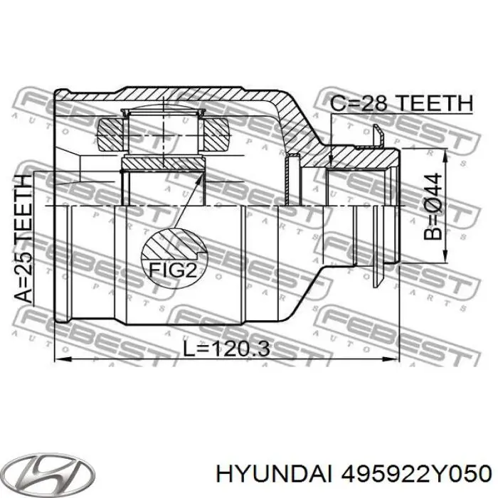 Купити 495922Y050 Hyundai/Kia ШРУС внутрішній правий