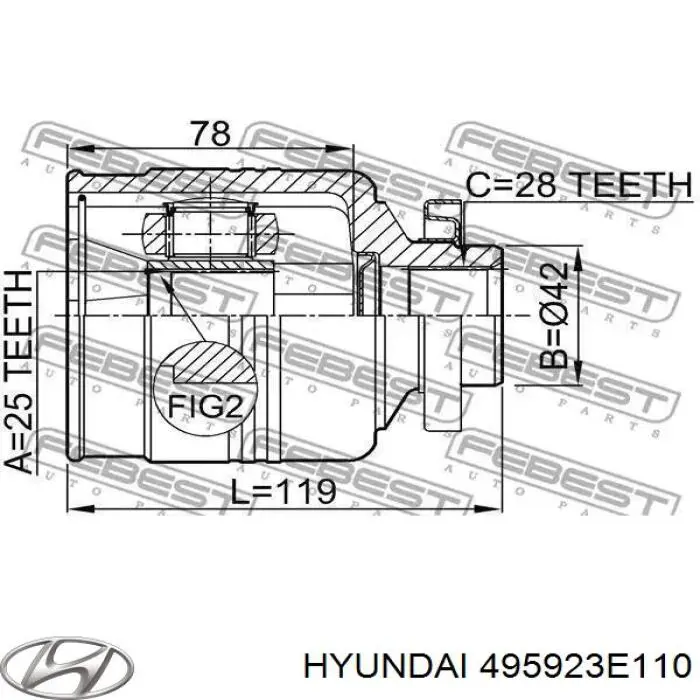 Купити 495923E110 Hyundai/Kia ШРУС внутрішній правий