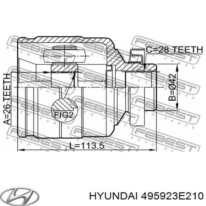 495923E210 Hyundai/Kia шрус внутрішній, передній, правий