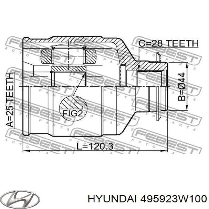 495923W100 Hyundai/Kia ШРКШ внутрішній, передній, правий