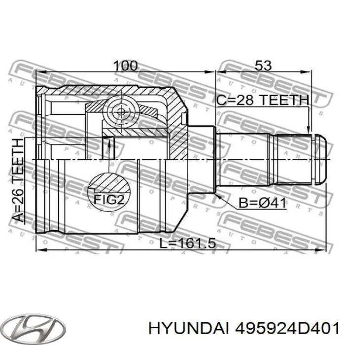 Пильник шарніра кутових швидкостей внутрішній передній лівий Hyundai/Kia 495014D401 ціна, від  USD