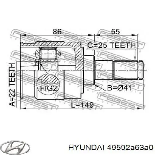  Hyundai/Kia 49592A63A0 ціна, від 295.55 USD