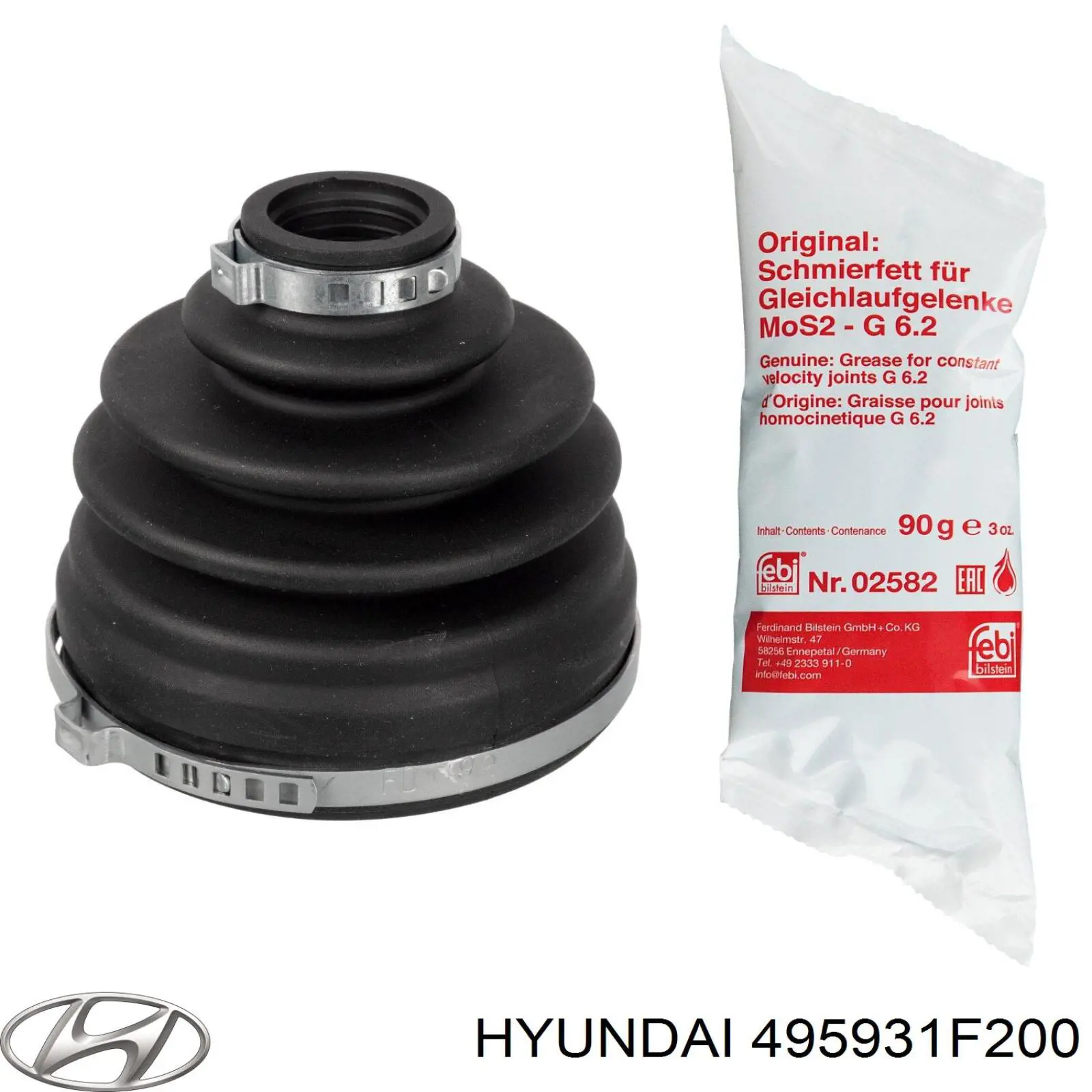 Пильник шарніра кутових швидкостей зовнішній передній Hyundai/Kia 495931F200 ціна, від 26.70 USD