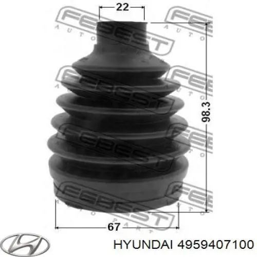 Пильник шарніра кутових швидкостей зовнішній передній Hyundai/Kia 4959407100 ціна, від 17.75 USD