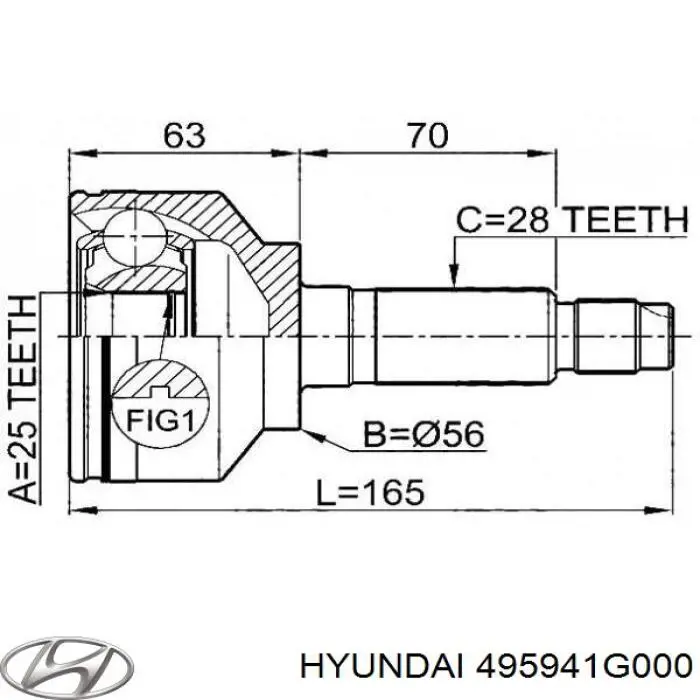 495941G000 Hyundai/Kia пильник шруса зовнішній, правий