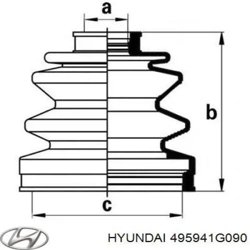 Купити 495941G090 Hyundai/Kia Пильник гранати зовнішній, лівий
