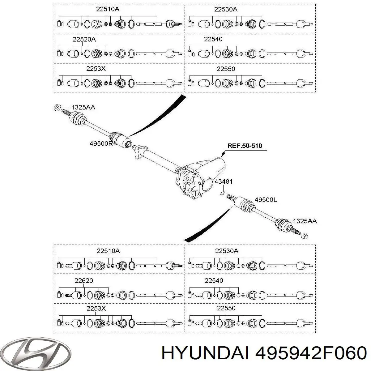 495942F060 Hyundai/Kia пильник шруса зовнішній, правий