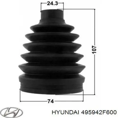 Купити 495942F600 Hyundai/Kia Пильник шарніра кутових швидкостей зовнішній правий