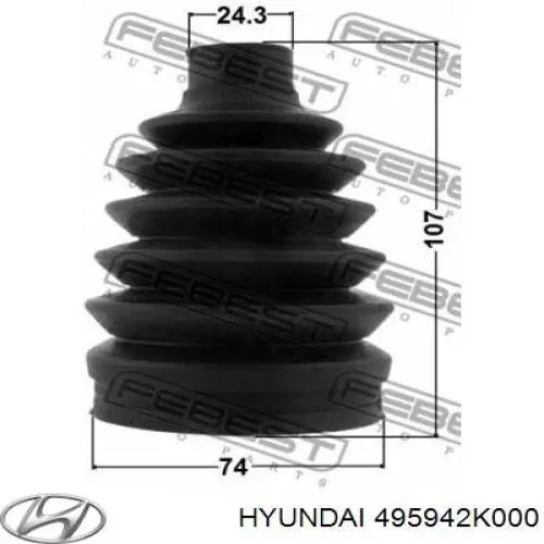 Пильник шарніра кутових швидкостей зовнішній передній Hyundai/Kia 495942K000 ціна, від 17.13 USD