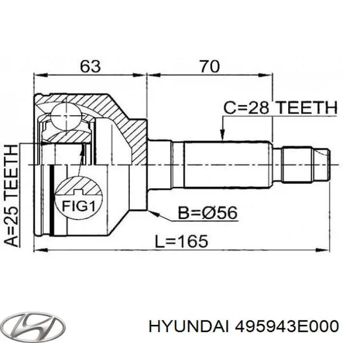 Пильник ШРУСа зовнішній 495943E000 Hyundai/Kia