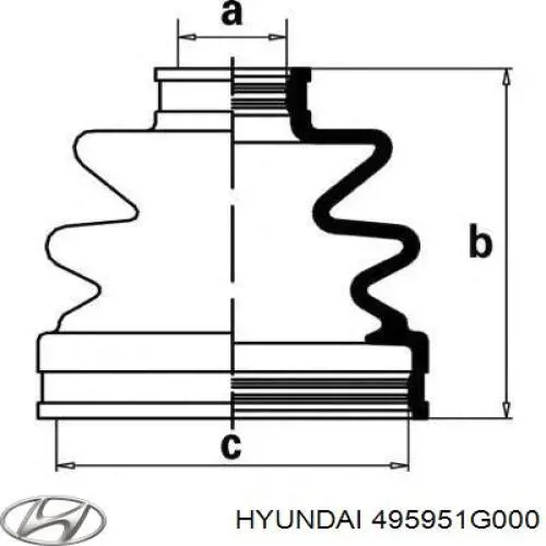 Пильник ШРУСа внутрішній, правий Hyundai/Kia 495951G000 ціна, від 18.79 USD