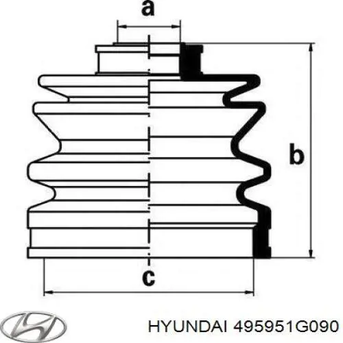 Купити 495951G090 Hyundai/Kia Пильник ШРКШ внутрішній, лівий