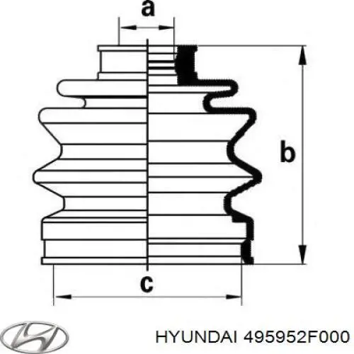 495952F000 Hyundai/Kia пильник шруса внутрішній, передній піввісі