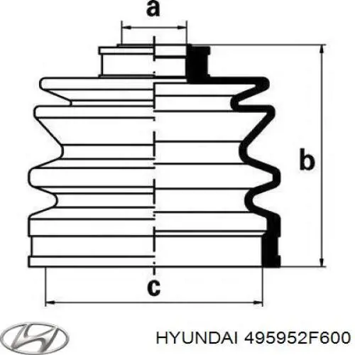 Пильник ШРУСа внутрішній 495952F600 Hyundai/Kia