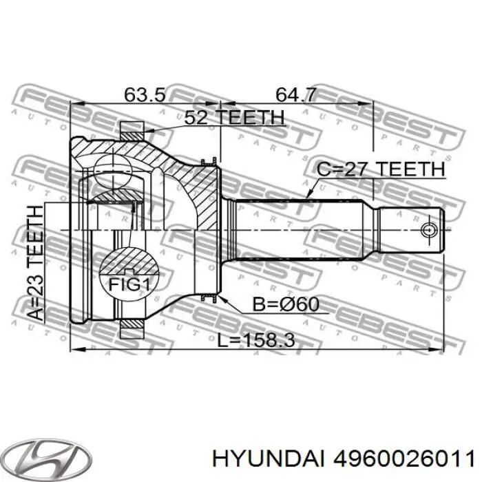  Hyundai/Kia 4960026011 ціна, від 122.22 USD