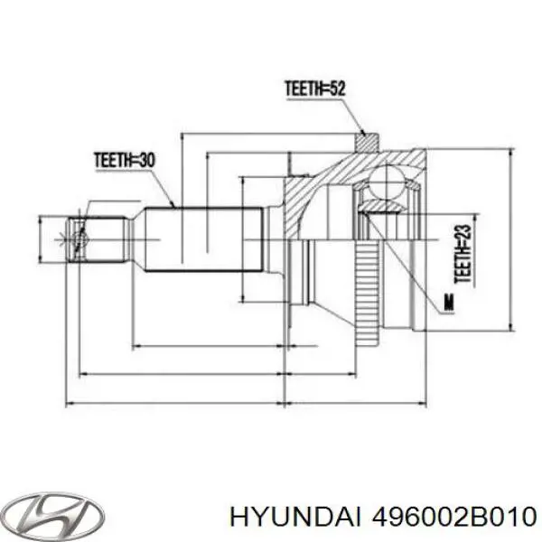 496002B010 Hyundai/Kia піввісь задня