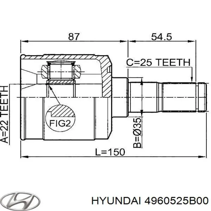 4960525B00 Hyundai/Kia шрус внутрішній, передній