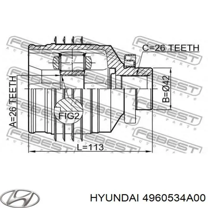  ШРУС внутрішній правий Hyundai Sonata 3