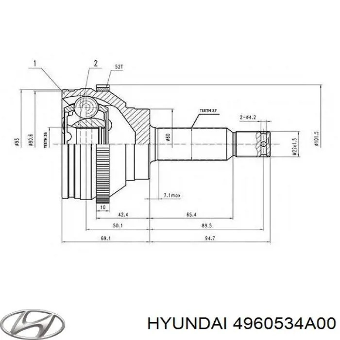 Купити ШРУС внутрішній правий Hyundai Sonata III 