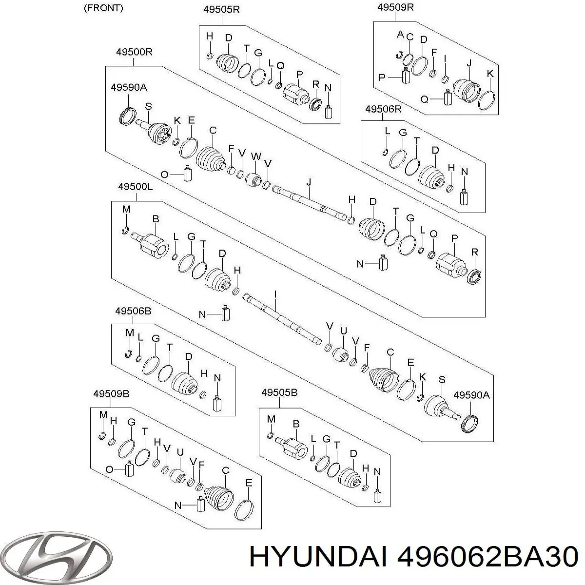 Пильник ШРУСа внутрішній, правий Hyundai/Kia 496062BA30 ціна, від 23.02 USD