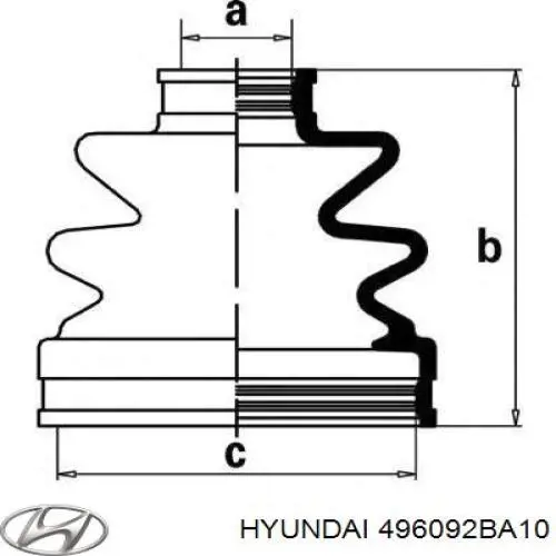 496092BA10 Hyundai/Kia пильник шруса зовнішній, правий