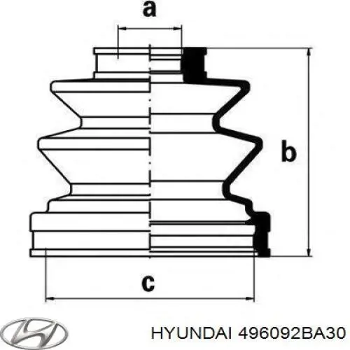 Пильник ШРКШ зовнішній Hyundai/Kia 496092BA30