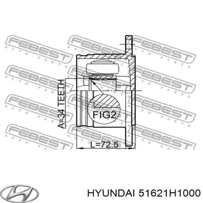 Передній правий внутрішній шрус на Hyundai H1 Starex 