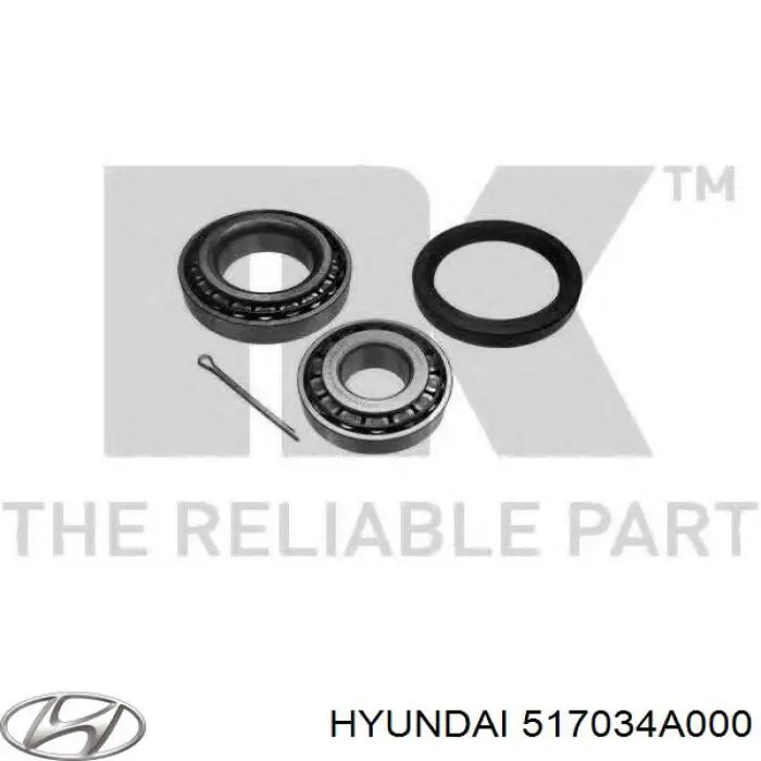 Комплект підшипник маточини передньої Hyundai/Kia 517034A000 ціна, від 9.86 USD