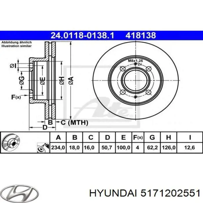 5171202551 Hyundai/Kia Гальмо дискове переднє